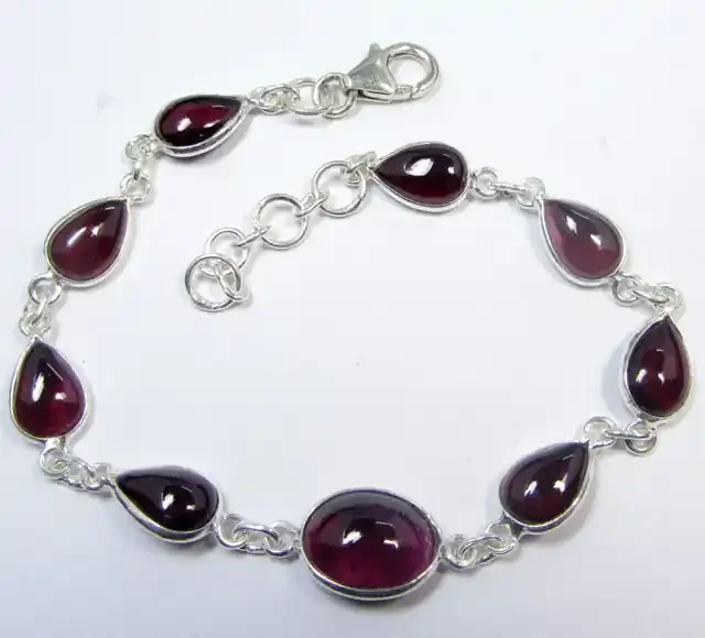 33 CTS GARNET SILVER BRACELET MGMG 558