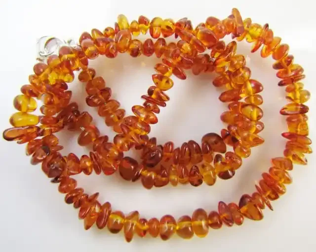 33Cts Amber Necklace two tone MJA1141