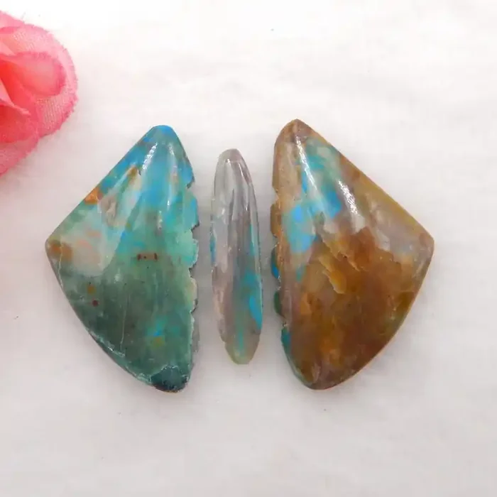 33cts Natural Blue Opal Cabochons, October Birthstone, Blue Opal Butterfl