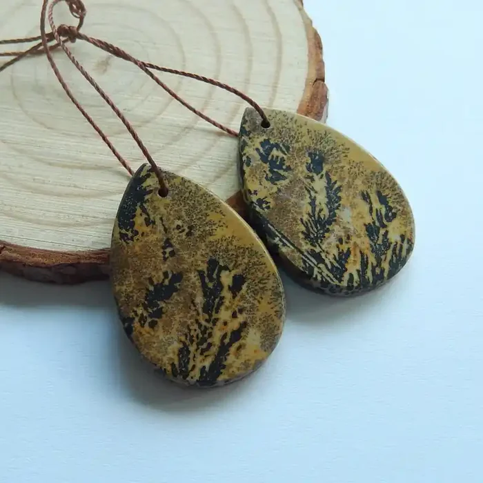 34.5cts Chohua jasper earrings ,gemstone earrings ,healing stoneA850