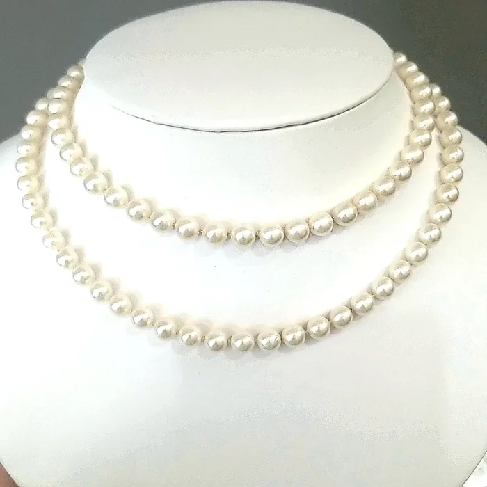 34 ENDLESS CULTURED PEARL NECKLACE 7-8 MM