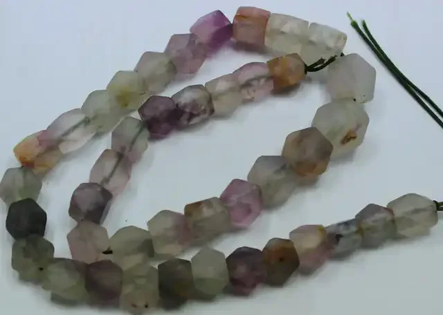345CTS-1 STRAND FLUORITE BEADS 16 INCH + CLASP