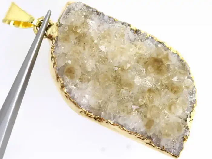35.10 CTS CITRINE CRYSTAL GOLD PLATED PENDANT SG-3221