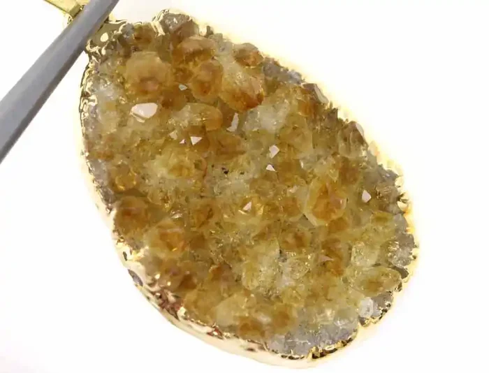 35.60 CTS CITRINE CRYSTAL GOLD PLATED PENDANT SG-3173