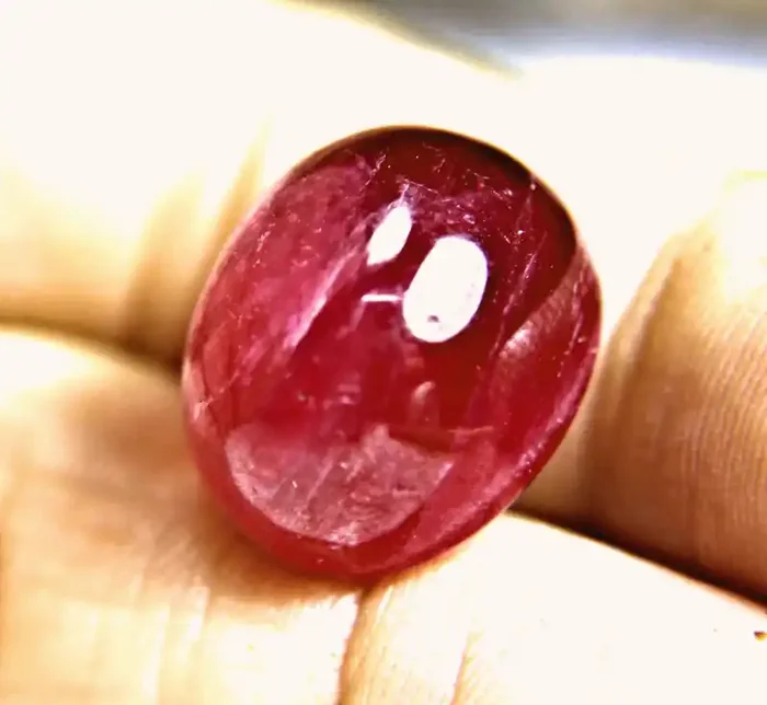 36.24 Carat Vibrant Red Ruby Cabochon – Gorgeous