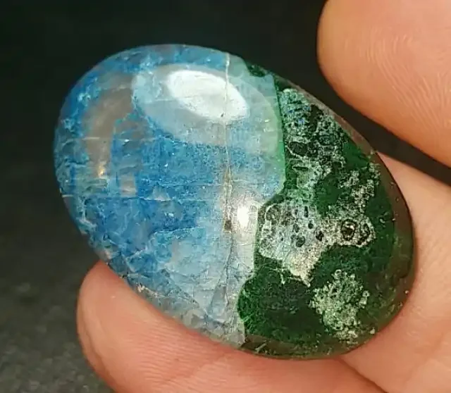 36ct 33mm azurite malachite dioptase cabochon