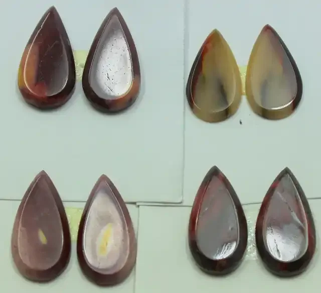 37.00 CTS – 4 SETS OF MOOKAITE JASPER PAIR PARCEL DEAL