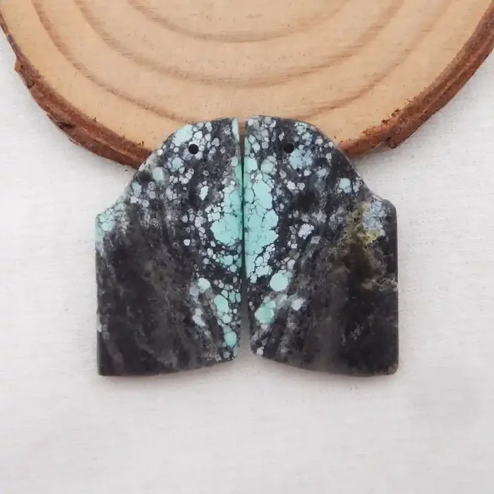 38.5cts Nugget Turquoise Earrings,Handmade Gemstone ,Turquoise Earrings ,Lu