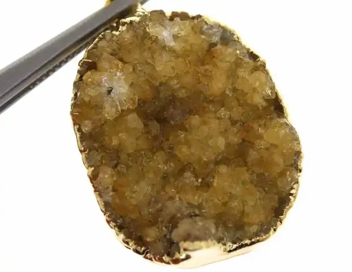39.95 CTS CITRINE CRYSTAL GOLD PLATED PENDANT SG-3188