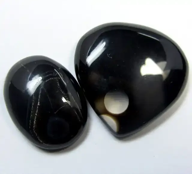 39 CTS TWO BLACK SUMATRA AGATE GG 916
