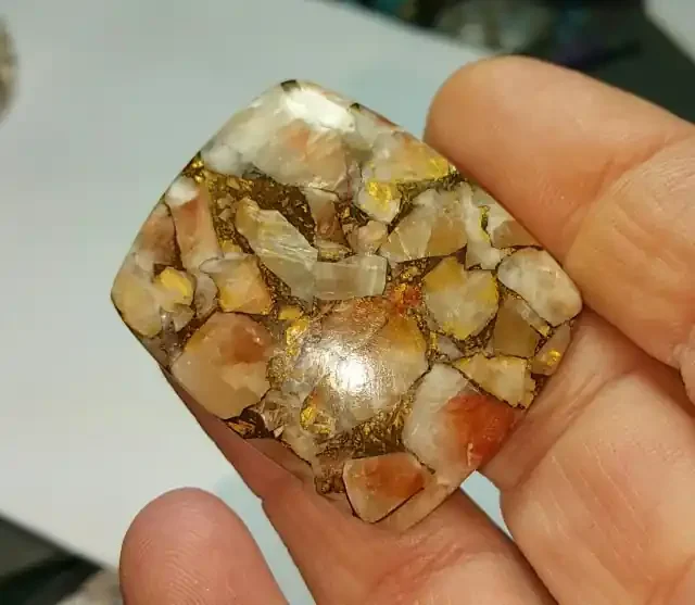 39mm 62.75ct mojave calcite cushion cabochon