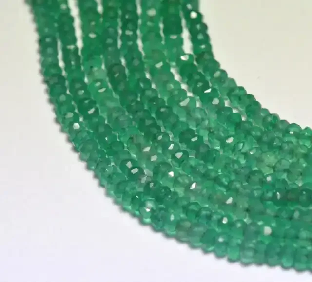 3mm 13.5 inches line of green onyx beads