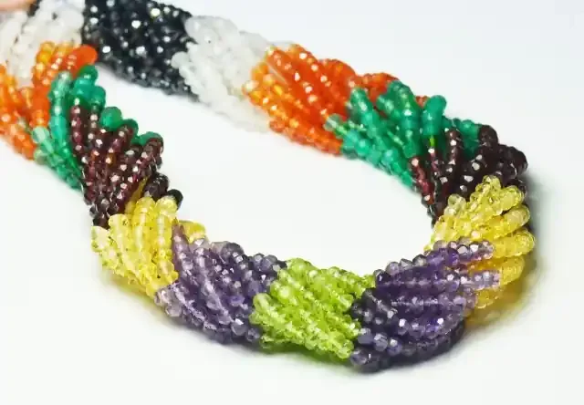3mm MULTI GEM mixed faceted beads 13.5