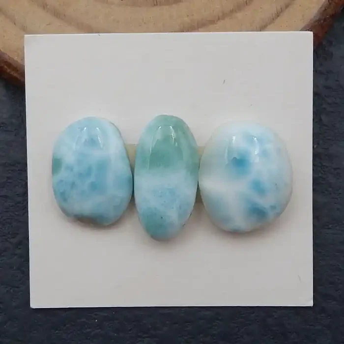 3pcs Natural Larimar Gemstone Cabochon,Skyblue Larimar Cabochon (18062712)
