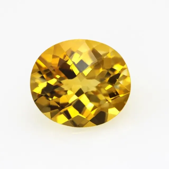 4.24cts Golden Yellow Citrine Oval Checker Board Shape