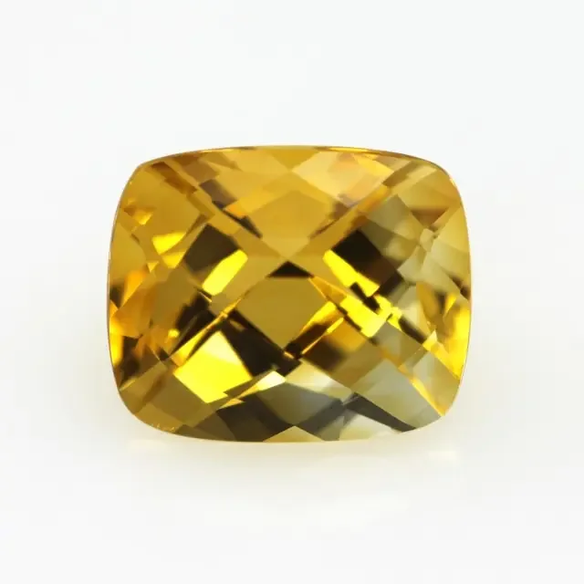 4.25cts Golden Yellow Citrine Cushion Checker Board Shape