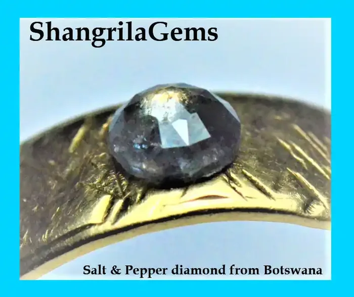 4.2mm Salt Pepper Rose cut diamond 0.33ct 2.3mm deep approx