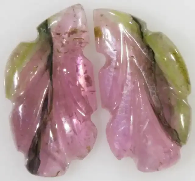 4.65 Cts pair matching tourmaline carvings GOGO 1358