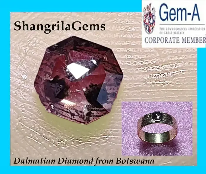 4.7mm 0.62ct Octagon brown Dalmatian diamond rose cut