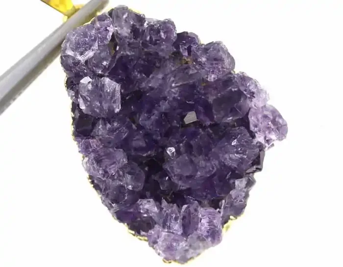 40CTS AMETHYST CRYSTAL GOLD PLATED PENDANT SG-3144