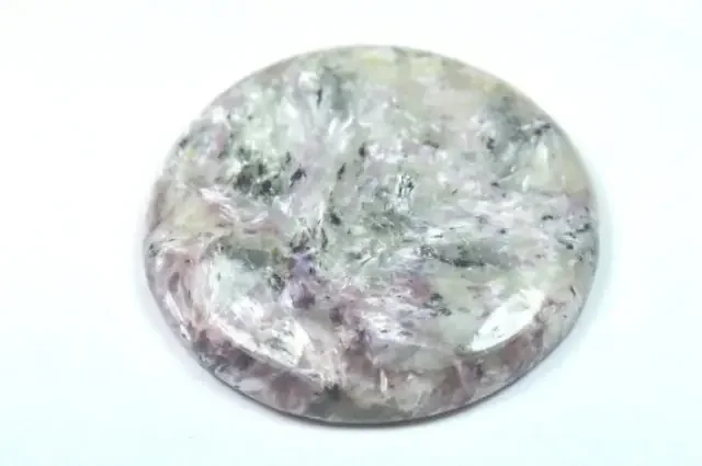 40mm Charoite purple round cabochon 40mm by 6mm deep 82.25ct