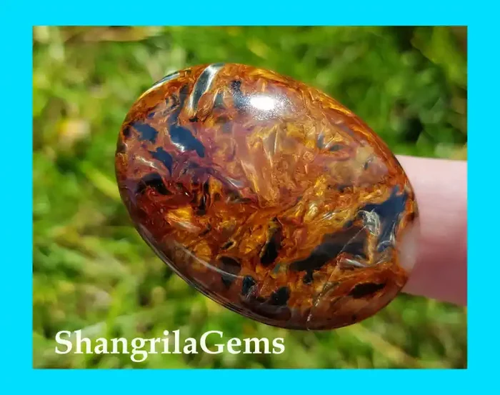 40mm RED Pietersite oval cabochon AAA 40 by 30 by 5.75mm red gold and blue