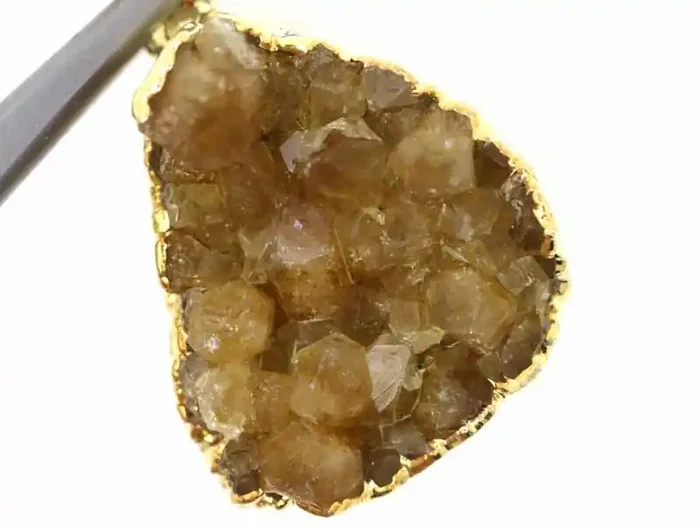 43.10 CTS CITRINE CRYSTAL GOLD PLATED PENDANT SG-3163