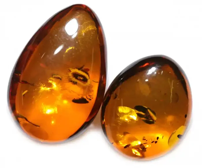 43 Cts Pair Honey Yellow Amber Gemstones AM 1690