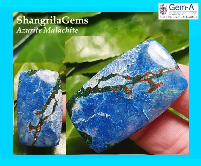 43mm 54ct Azurite Malachite cuprite cabochon
