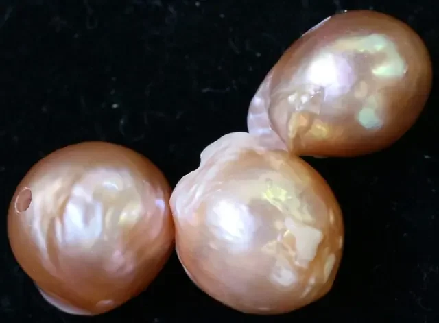 44.50 cts Three Ivory/Apricot Pearls PPP 689