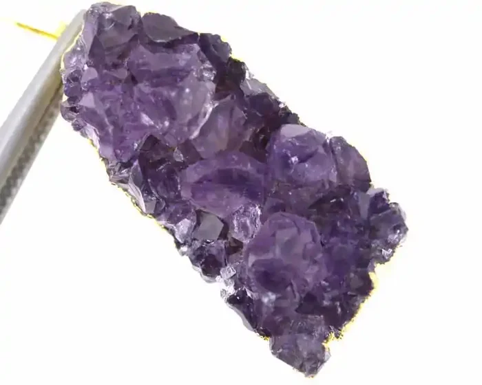 44CTS AMETHYST CRYSTAL GOLD PLATED PENDANT SG-3146