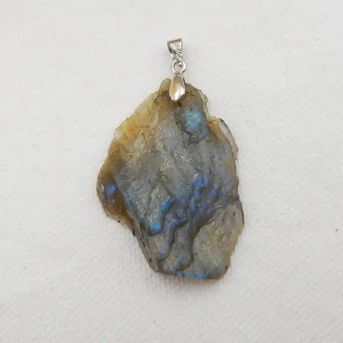 45.5cts Nugget Labradorite ,Handmade Gemstone ,Labradorite Nugget Pendant G