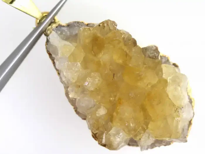 45.70 CTS CITRINE CRYSTAL GOLD PLATED PENDANT SG-3222