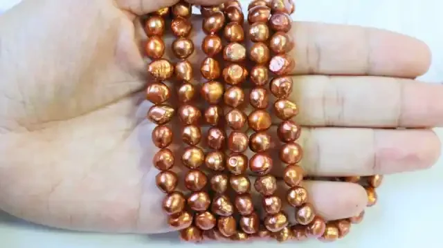 458.65 cts Three Golden Baroque Pearl strands GOGO 1202