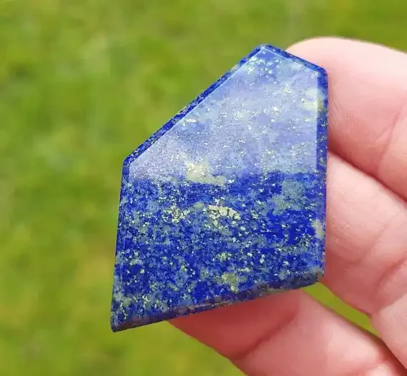 45mm Lapis Lazuli blue free form pentagon irregular faceted cabochon 45 by