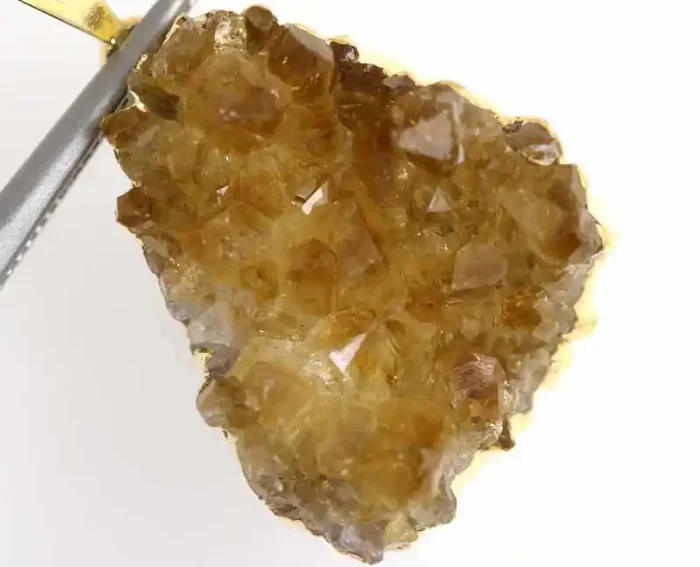 46CTS CITRINE CRYSTAL GOLD PLATED PENDANT SG-3212
