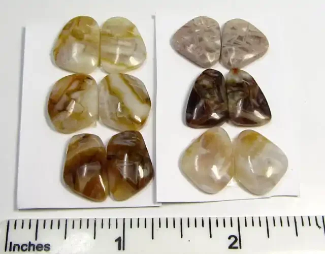 49 CTS PARCEL 6 PAIRS JASPER STONES MS 1602