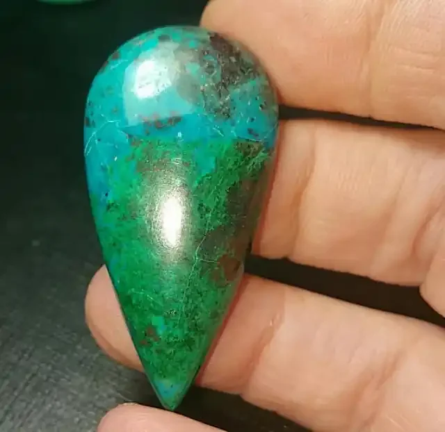 49mm 94ct chrysocolla malachite dioptase cuprite cabochon 44 by 22 by 6.5mm