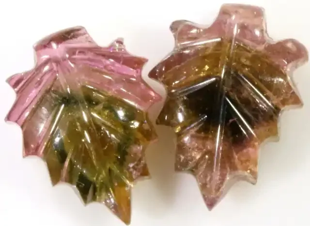 5.30 Cts pair matching tourmaline carvings GOGO 1529
