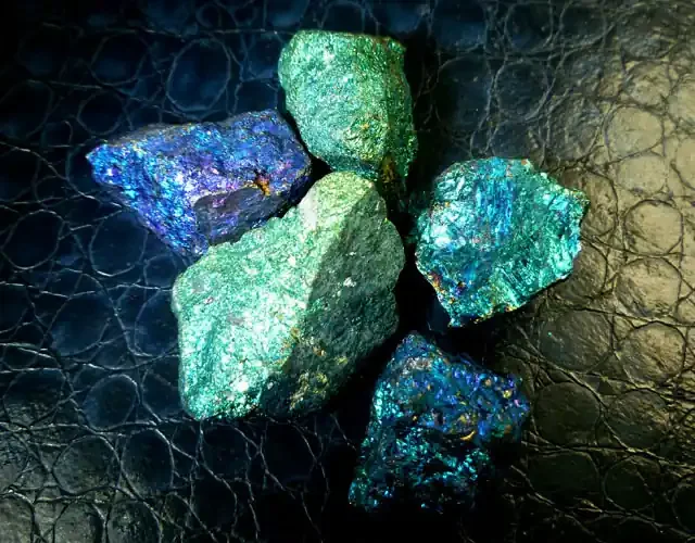 5 pcs CHALCOPYRITE (PEACOCK ORE) 312CTS RT1946