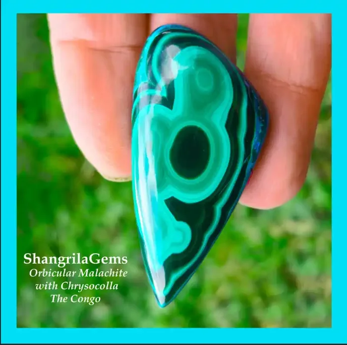 50mm Malachite drop irregular cabochon AAA healing stone from The Congo