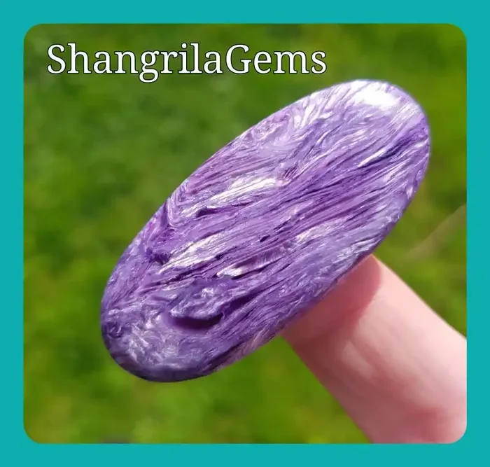 51mm Charoite cabochon oval purple 68ct AAA