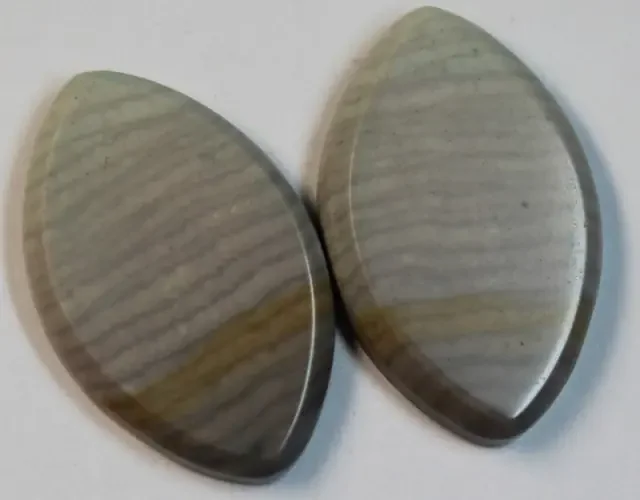 52.90 CTS WAVE JASPER PAIR FLAT CAB POLISHED STONE