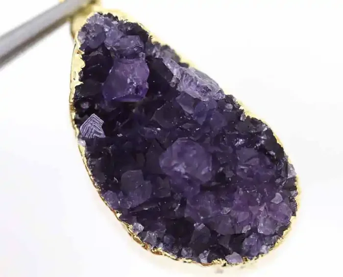 55CTS AMETHYST CRYSTAL GOLD PLATED PENDANT SG-3132