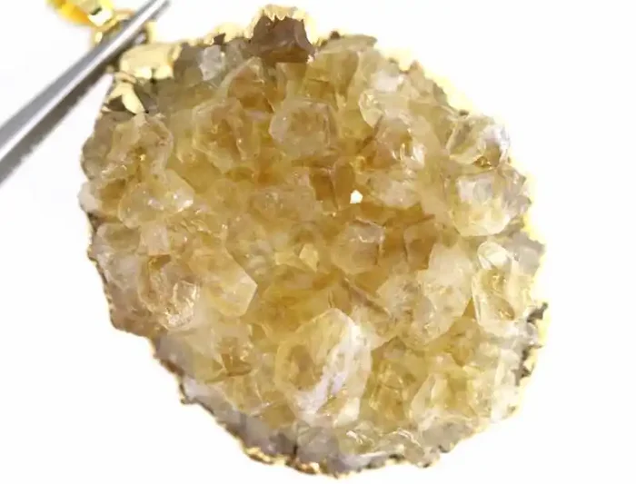 56.80 CTS CITRINE CRYSTAL GOLD PLATED PENDANT SG-3237
