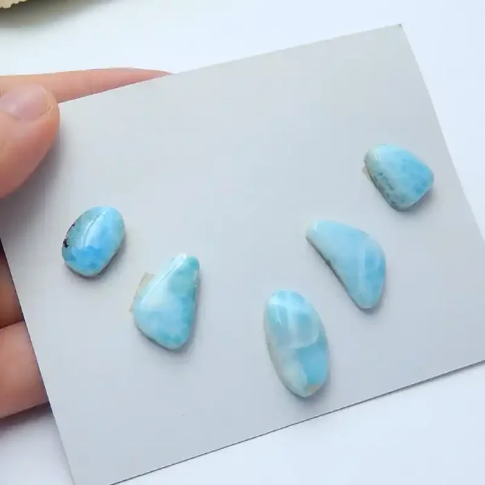 56cts Unique natural larimar cabochon beads semi-gem (A214)