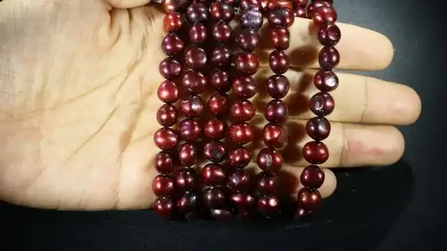 579.05 cts Three Pink side drill Pearl strands GOGO1005