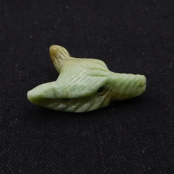 58cts Hand Carved Wolf Pendant Serpentine Wolf ,Wolf Head Pendant H614