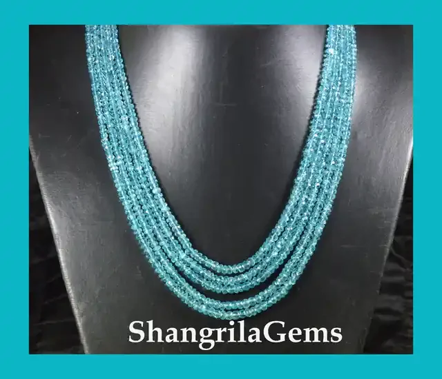 5mm to 3mm 5 lines AAA APATITE beads on a serapha AP015