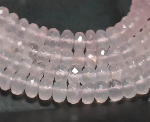 5mm to 6.5mm Rose Quartz faceted beads 7.5